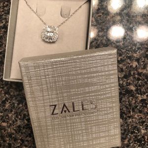 Zales white sapphire pendant necklace